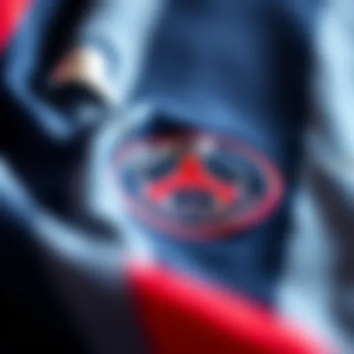 Close-up of Paris Saint-Germain's new jersey fabric showcasing its premium quality.