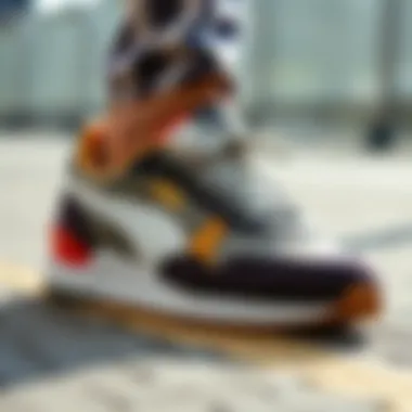 Design Details of Puma Caven Retro Stylish Puma Caven Retro sneakers showcasing design details