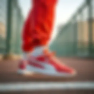 Stylish outfit with Puma flat sole shoes