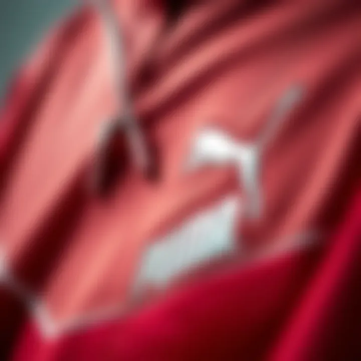 Close-up of Puma logo on sports apparel