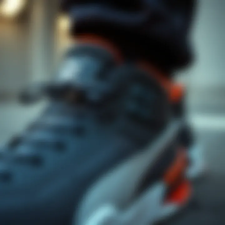 Close-up of technical features of Puma Shuffle Mid