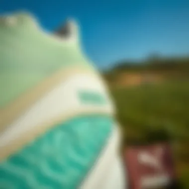 Close-up on sustainable materials used in Puma Softride Sophia Eco