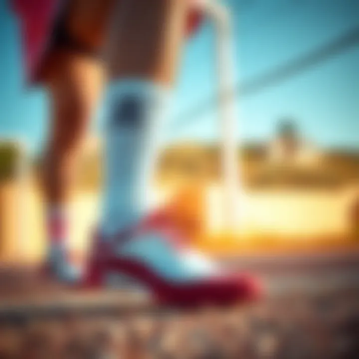 Fitness Enthusiast: Embracing Comfort with Reebok Socks Fitness enthusiast wearing Reebok socks in a vibrant setting