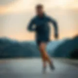 Dynamic runner showcasing stylish athletic apparel