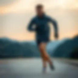 Dynamic runner showcasing stylish athletic apparel