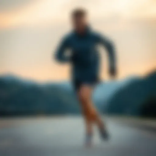 Dynamic runner showcasing stylish athletic apparel
