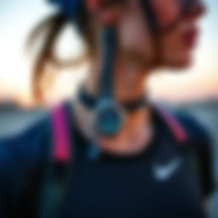 Trendy accessories complementing running attire