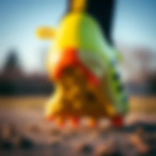 Innovative Design of Short-Studded Cleats Close-up view of cleat design showcasing unique traction features