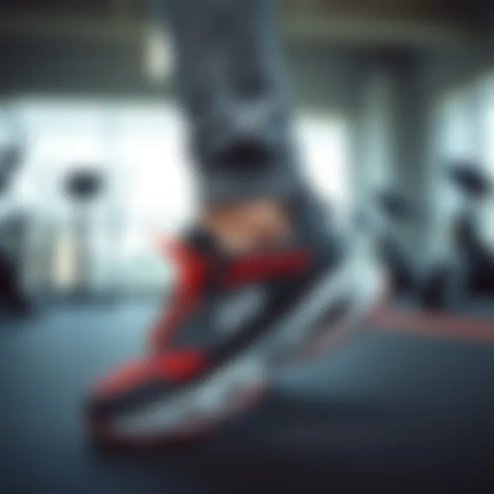 Skechers Air Cooled in Fitness Setting User sporting Skechers Air Cooled shoes in a fitness setting