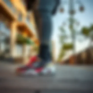 User enjoying Skechers Max Cushioning in an urban environment