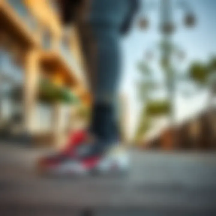 User enjoying Skechers Max Cushioning in an urban environment