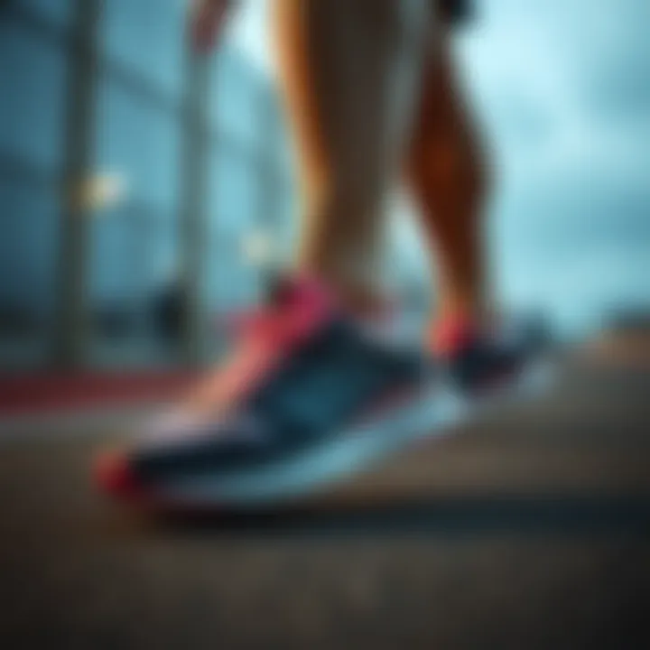 Athlete wearing Sketcher sports shoes during an activity