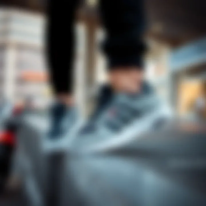 Diverse styles of Sketcher shoes displayed in an urban setting