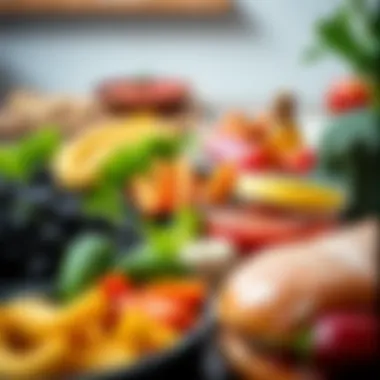 A close-up of healthy food options on a table