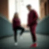 Stylish maroon sportswear ensemble showcasing modern athletic fashion.