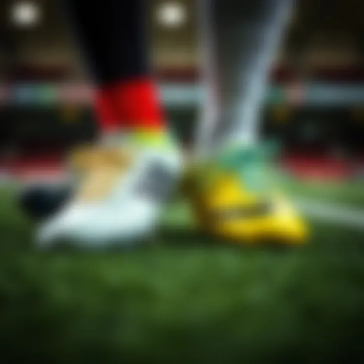 A side-by-side comparison of various turf soccer shoes from different brands highlighting their key differences.