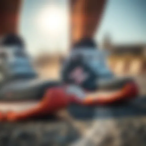 Advanced Cushioning Technology in Running Shoes Close-up of running shoes showcasing advanced cushioning technology