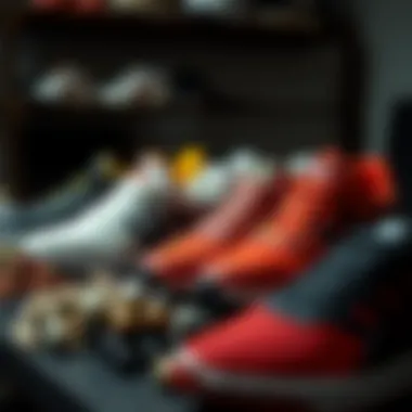 Material Selection in Sports Shoes Materials used in sports shoes displayed on a table