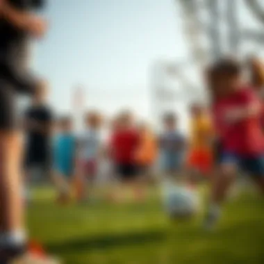 A group of children participating in various sports, reflecting diversity in physical activity.