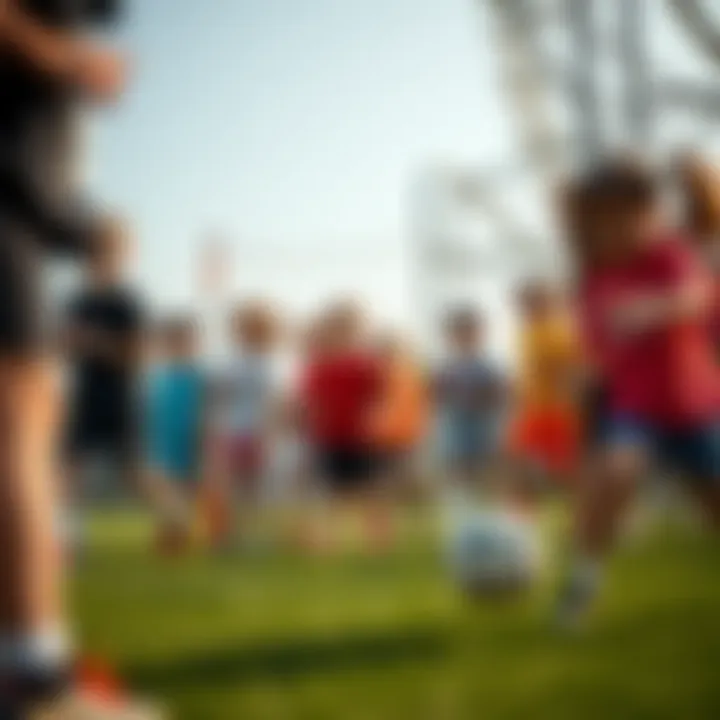 A group of children participating in various sports, reflecting diversity in physical activity.