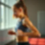 A young athlete engaged in aerobic exercises, showcasing vitality and energy.