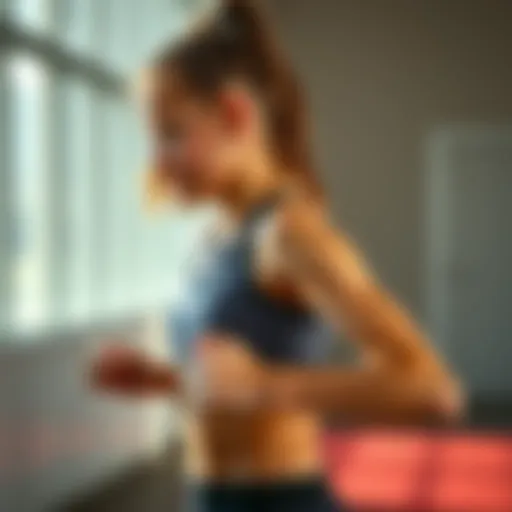 A young athlete engaged in aerobic exercises, showcasing vitality and energy.