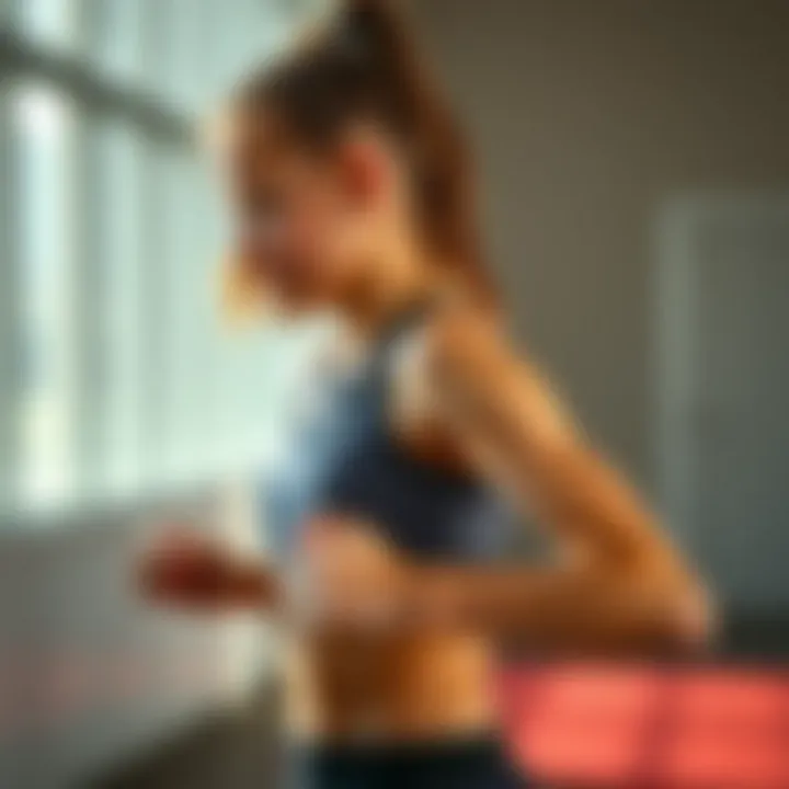 A young athlete engaged in aerobic exercises, showcasing vitality and energy.