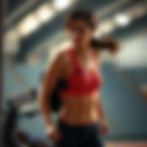 Dynamic Female Athlete in Stylish Sports Attire Dynamic female athlete in stylish sports attire