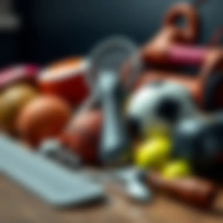 Variety of Sports Equipment A collection of various sports equipment as gifts