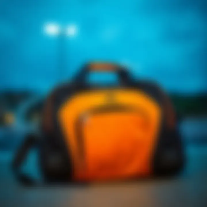 Trendy design elements of a sports bag