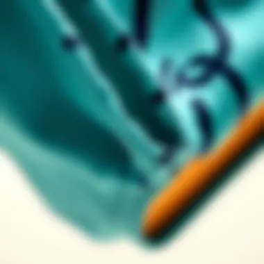 Close-up of swimwear fabric quality and texture