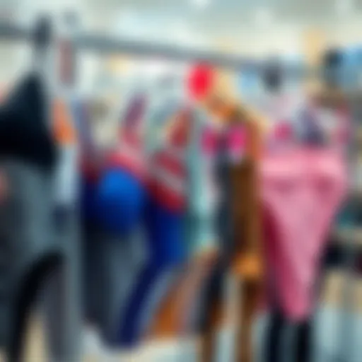 A variety of swimwear styles displayed on a rack