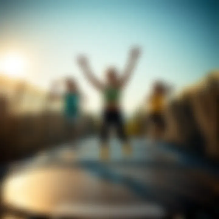 Trampoline session depicting joy and excitement