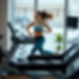 Person enjoying a run on a treadmill indoors