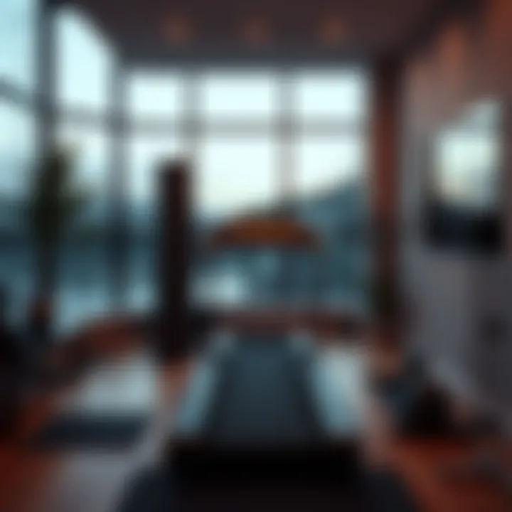 Integrating a Treadmill into Your Home Gym A serene home gym setup with a treadmill