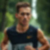 Runner's focused expression during a long distance run