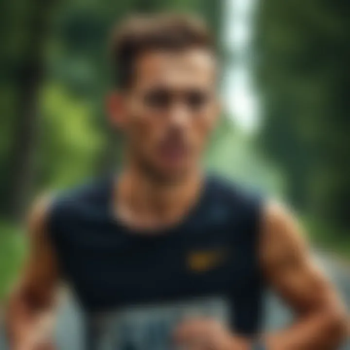 Focused Runner Runner's focused expression during a long distance run