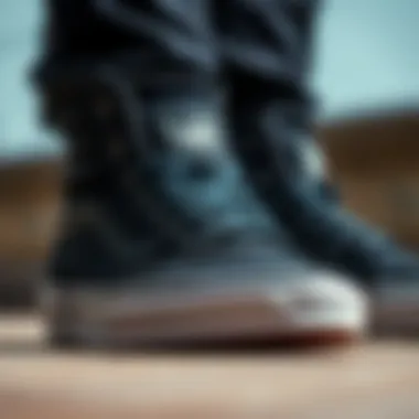 Close-up of the unique design features of Vans boots