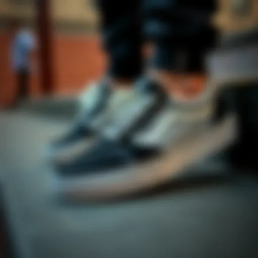 A stylish pair of Vans shoes showcasing their unique design