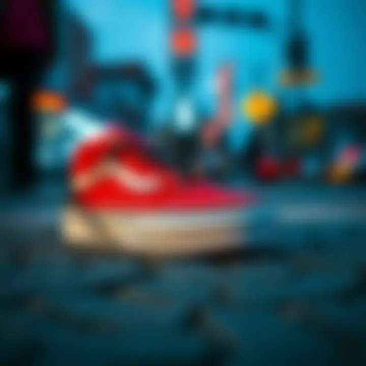 Vans shoes in a vibrant urban setting highlighting street fashion