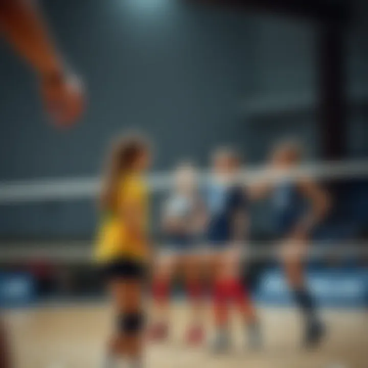 Team Collaboration in Volleyball Team collaboration during a volleyball match
