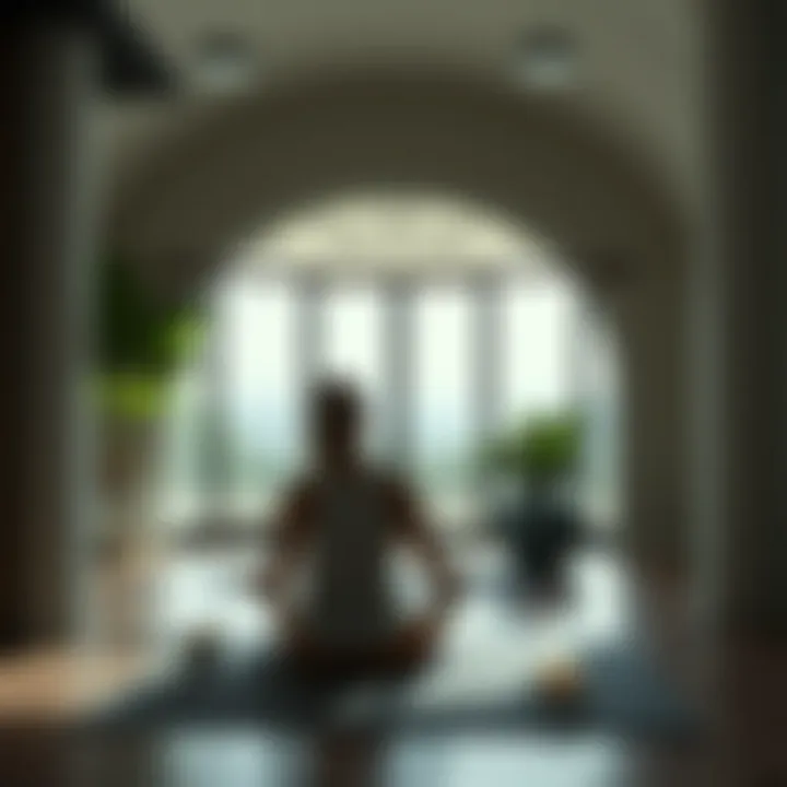 A serene environment for practicing facial exercises with tranquility