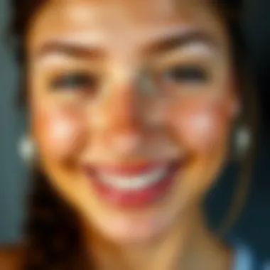 Close-up of a smiling face showcasing the results of cheek exercises