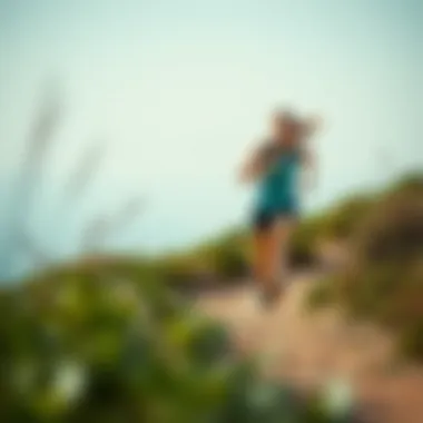 Running on a scenic trail