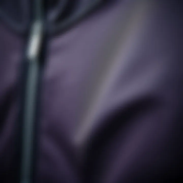 A close-up of the fabric texture of a zip jacket, emphasizing quality.